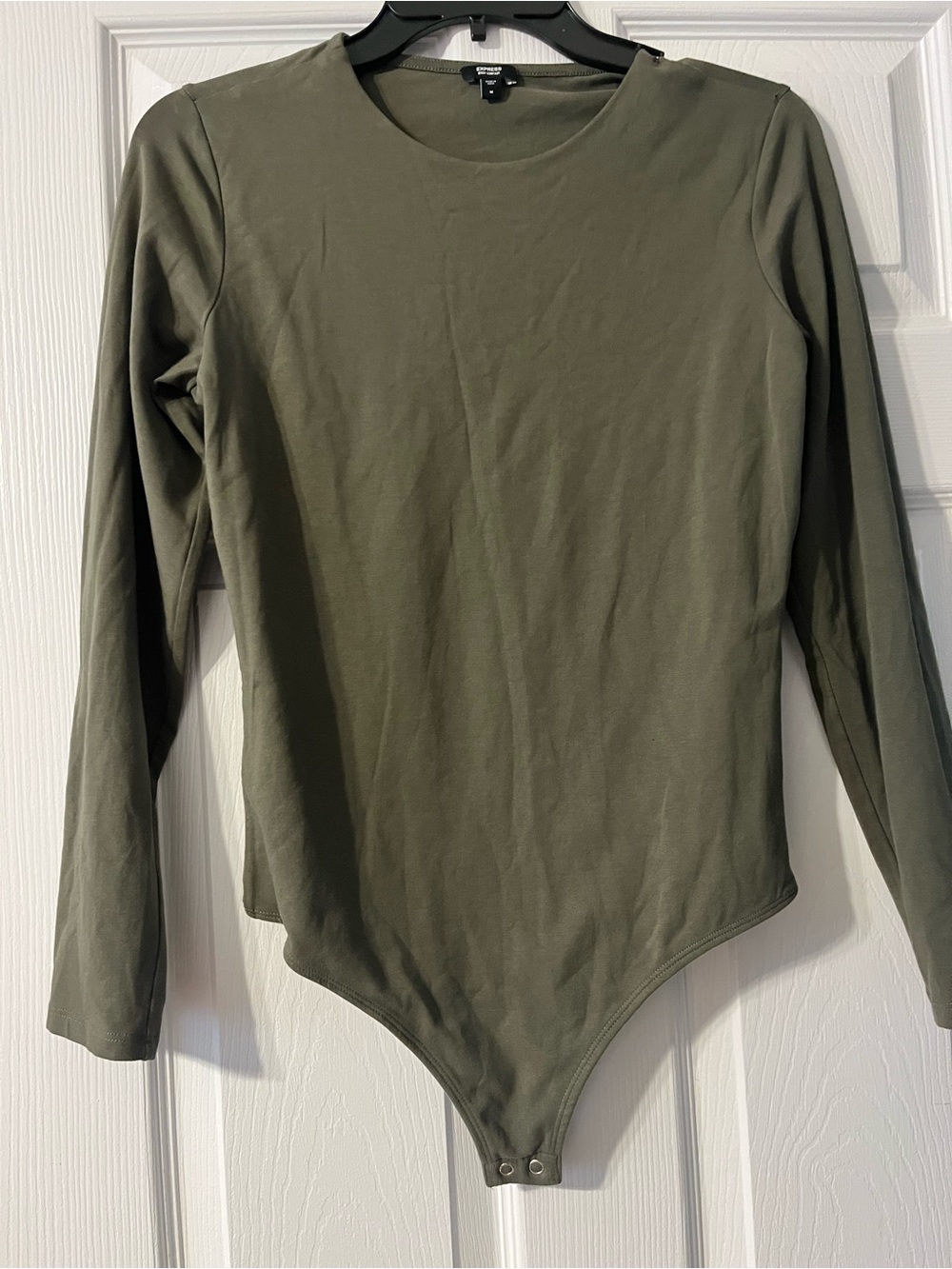 Express Olive Green Long-Sleeve Bodysuit